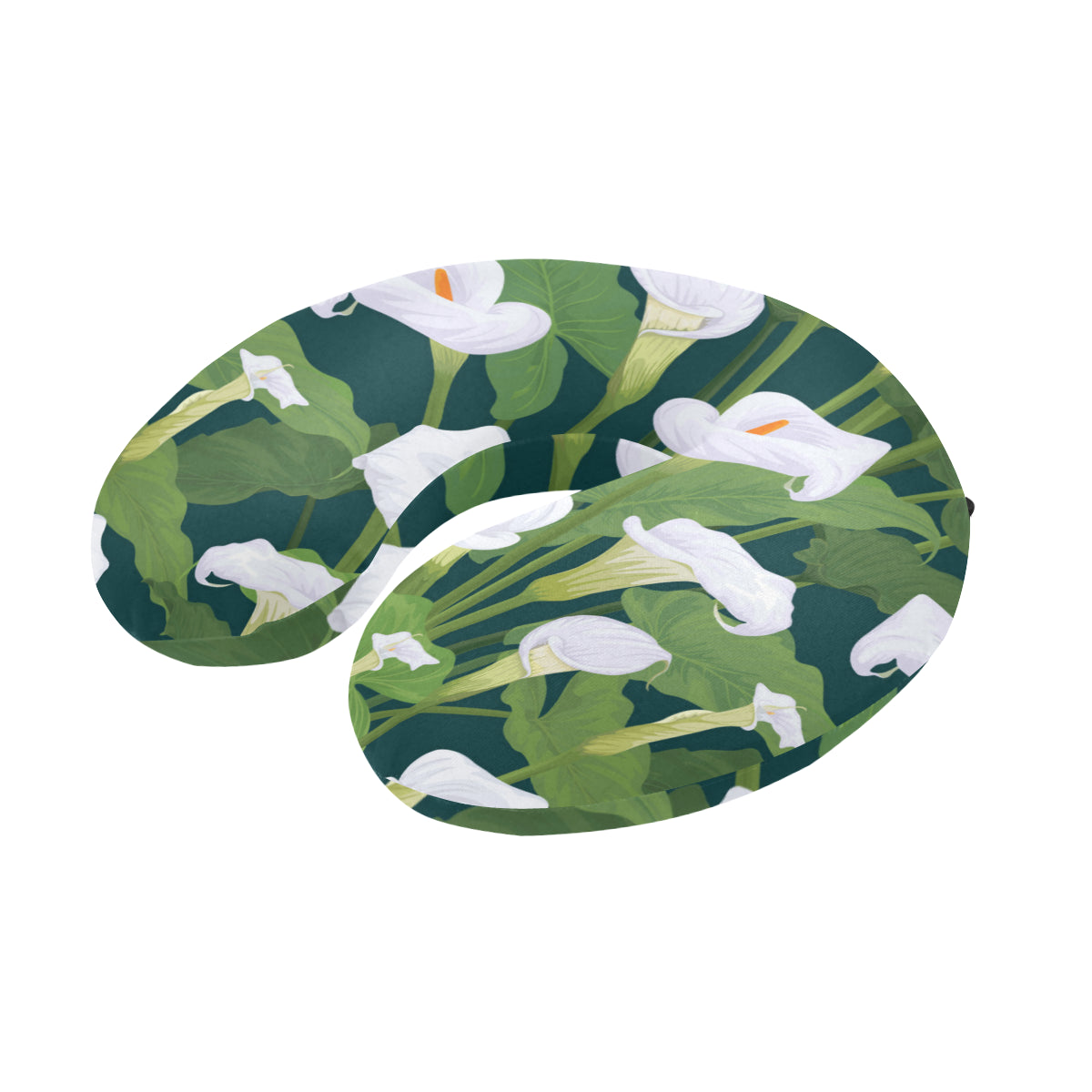 Lily Pattern Print Design 04 U-Shaped Travel Neck Pillow