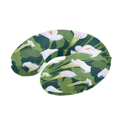Lily Pattern Print Design 04 U-Shaped Travel Neck Pillow
