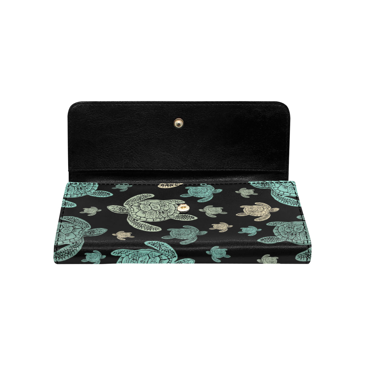 Sea Turtle Stamp Pattern Women's Trifold Wallet