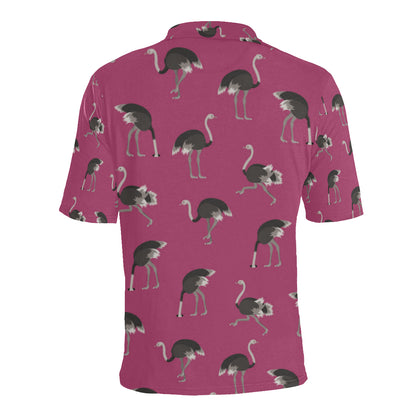 Emu Pattern Print Design 02 Men Polo Shirt