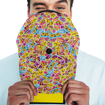 Emoji Sticker Print Pattern Snapback Cap