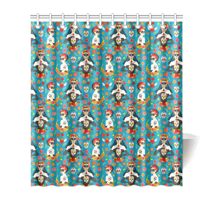 Day of the Dead Old School Girl Design Shower Curtain