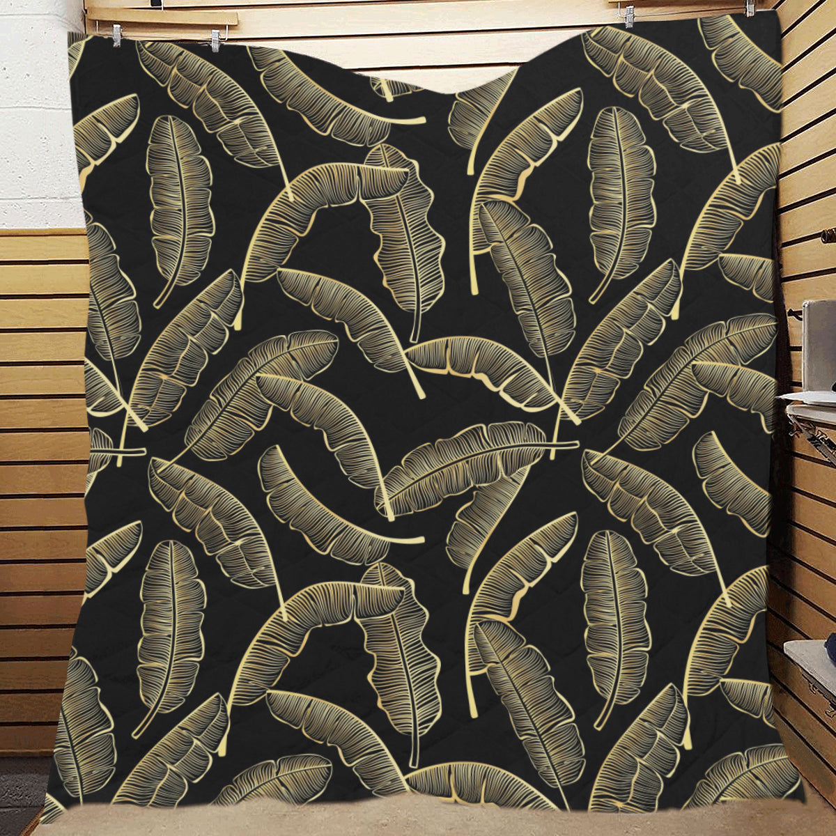Banana Leaf Pattern Print Design BL07 Premium Quilt