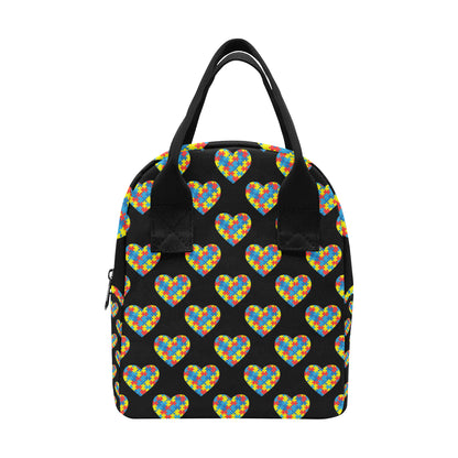 Autism Awareness Heart Design Print Insulated Lunch Bag
