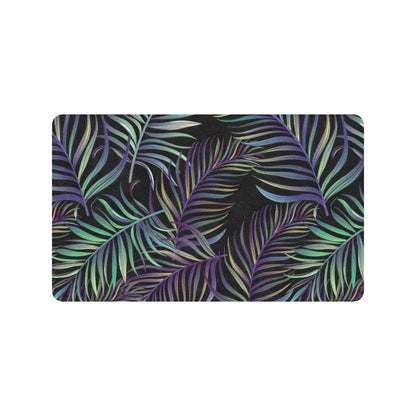 Tropical Palm Leaves Pattern Brightness Rubber Doormat