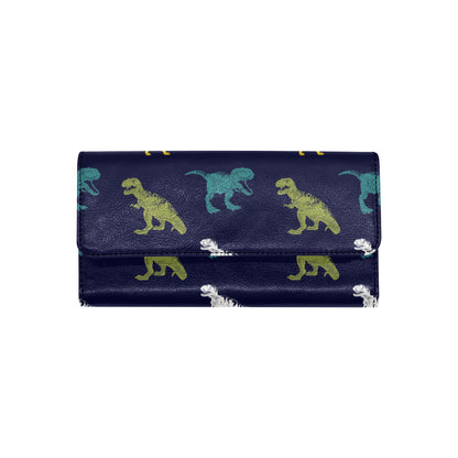 T Rex Pattern Print Design A07 Women's Trifold Wallet