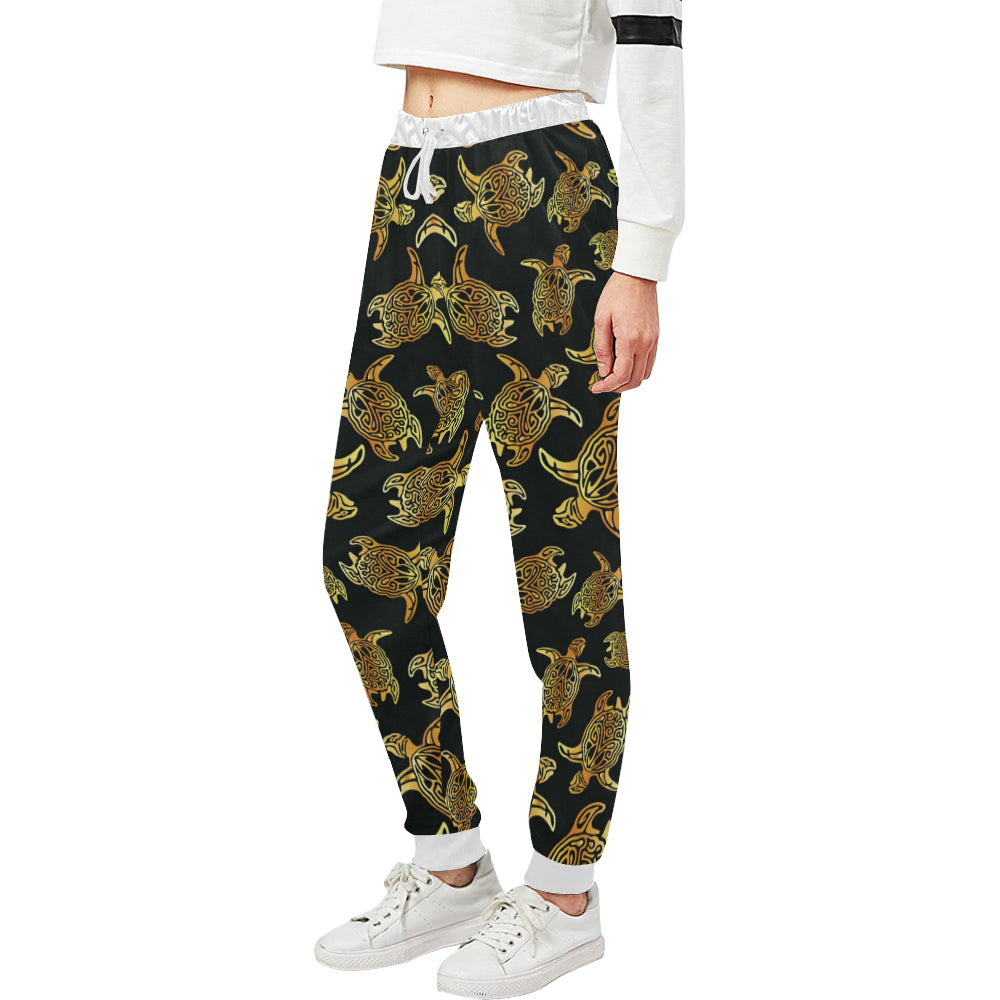 Gold Tribal Turtle Polynesian Themed Unisex Sweatpants