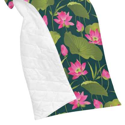 Water Lily Pattern Print Design WL09 Premium Quilt