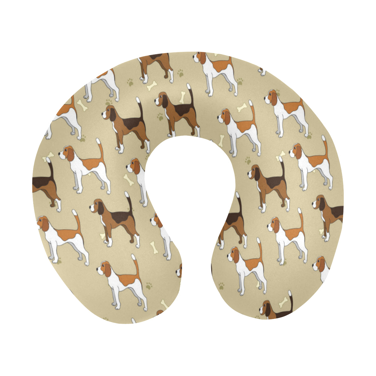 Beagle Pattern Print Design 01 U-Shaped Travel Neck Pillow