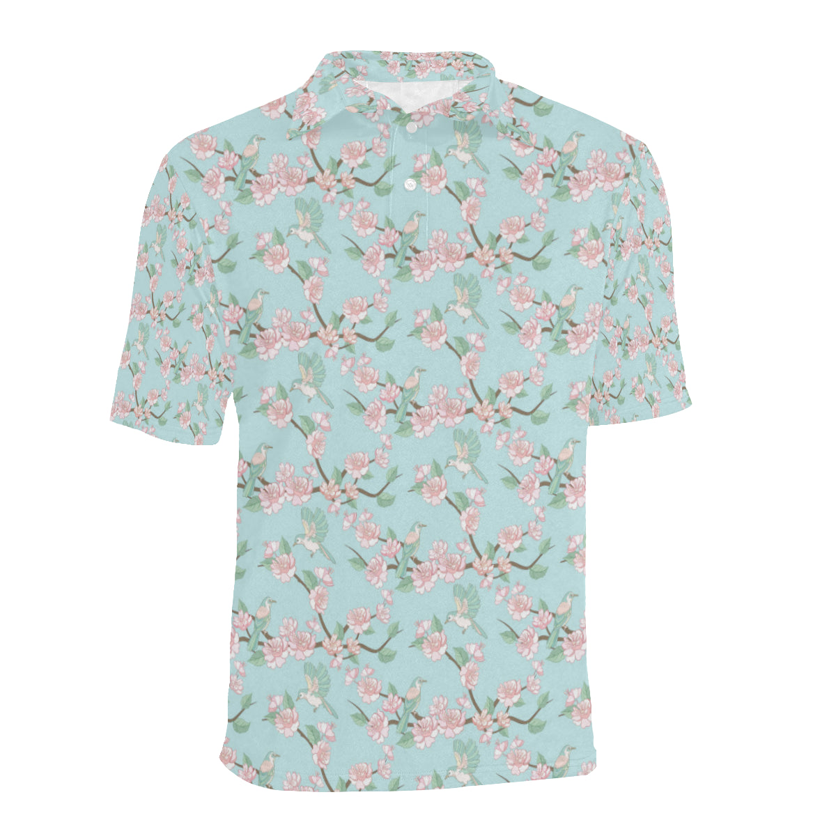 Cherry Blossom Pattern Print Design 02 Men Polo Shirt