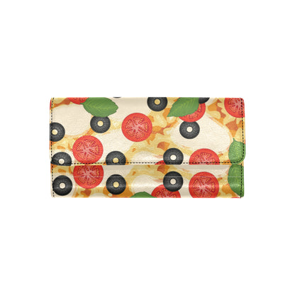 Pizza Pattern Print Design A05 Women's Trifold Wallet