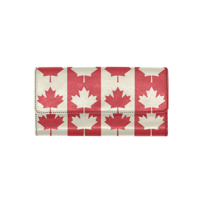 Maple Leaf Pattern Print Design 02 Women's Trifold Wallet