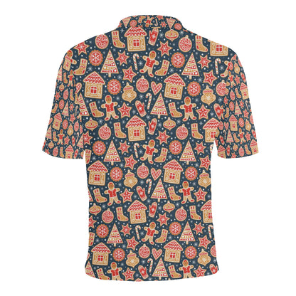 Gingerbread Pattern Print Design 03 Men Polo Shirt