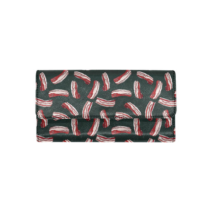 Bacon Pattern Print Design 02 Women's Trifold Wallet