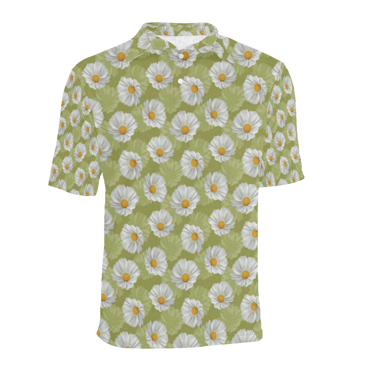 Daisy Pattern Print Design DS06 Men Polo Shirt