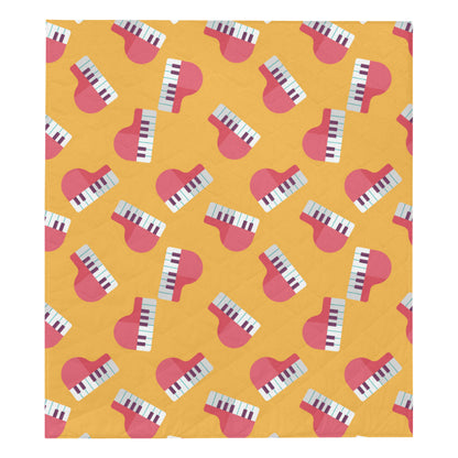 Piano Pattern Print Design 02 Premium Quilt