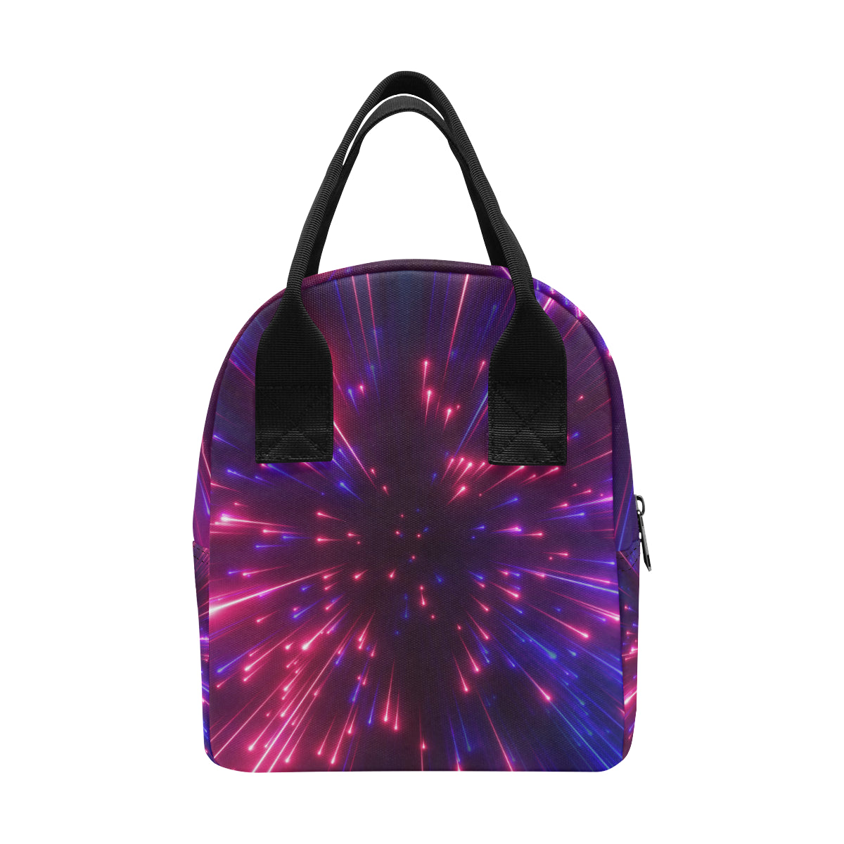 Celestial Purple Blue Neon Speed Light Insulated Lunch Bag
