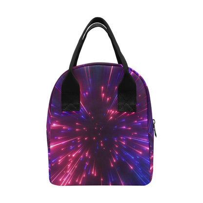 Celestial Purple Blue Neon Speed Light Insulated Lunch Bag