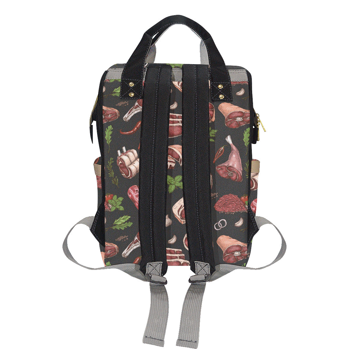 Meat Pattern Print Design 02 Diaper Bag Backpack
