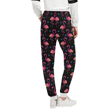 Flamingo Pink Neon Print Pattern Unisex Sweatpants