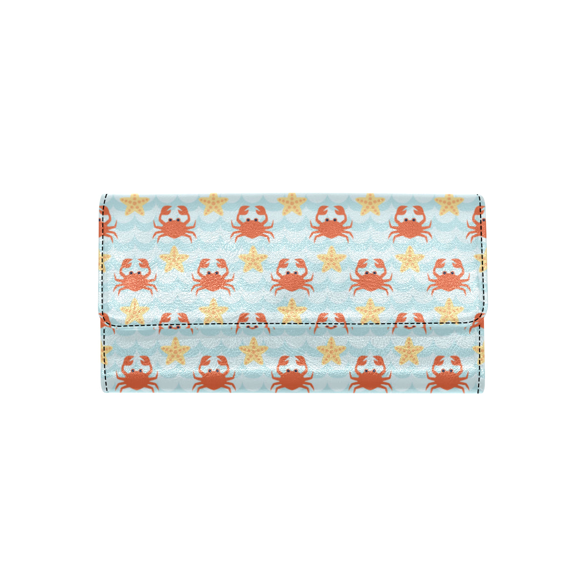 Crab Pattern Print Design 03 Women's Trifold Wallet