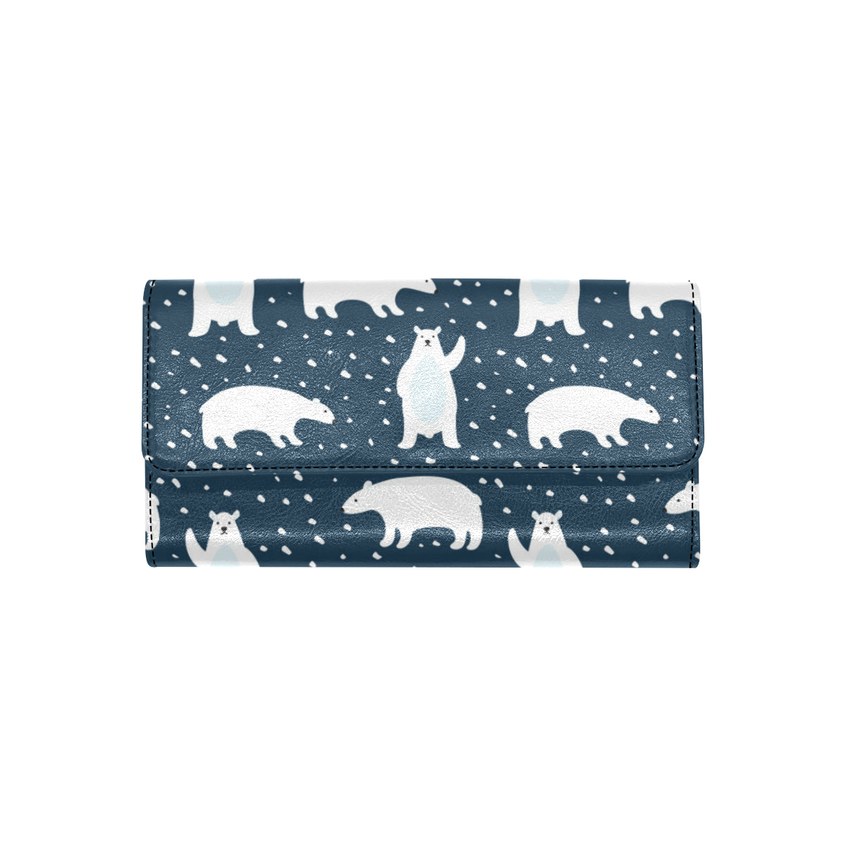 Polar Bear Pattern Print Design A02 Women's Trifold Wallet