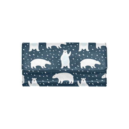 Polar Bear Pattern Print Design A02 Women's Trifold Wallet