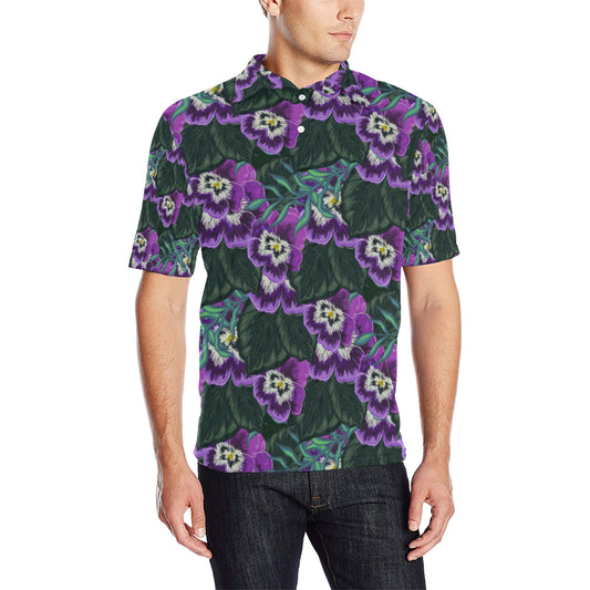 Pansy Pattern Print Design PS07 Men Polo Shirt