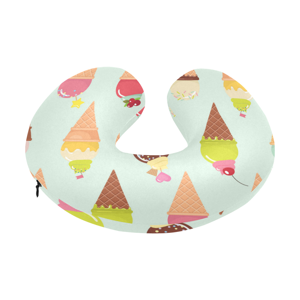 Ice Cream Pattern Print Design 03 U-Shaped Travel Neck Pillow