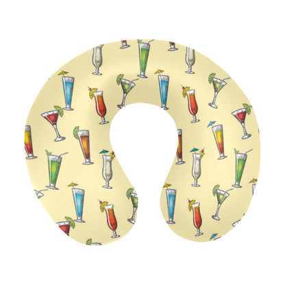 Cocktail Pattern Print Design 02 U-Shaped Travel Neck Pillow