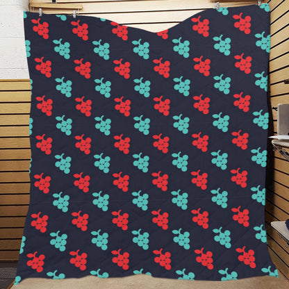 Grape Pattern Print Design GP07 Premium Quilt