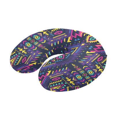 Aztec Pattern Print Design 07 U-Shaped Travel Neck Pillow