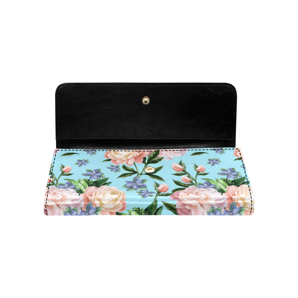 Peony Pattern Print Design PE02 Women's Trifold Wallet
