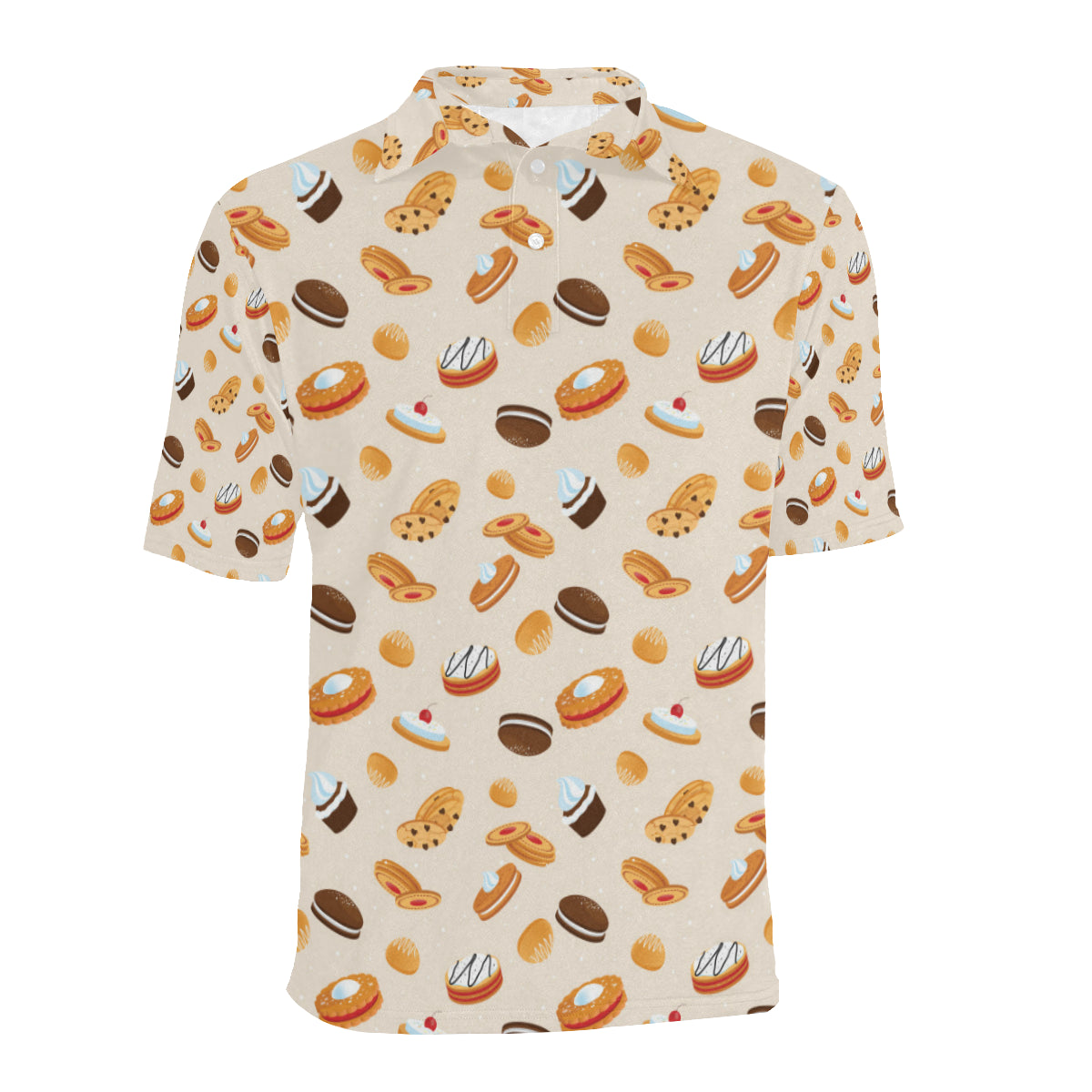Biscuit Pattern Print Design 01 Men Polo Shirt