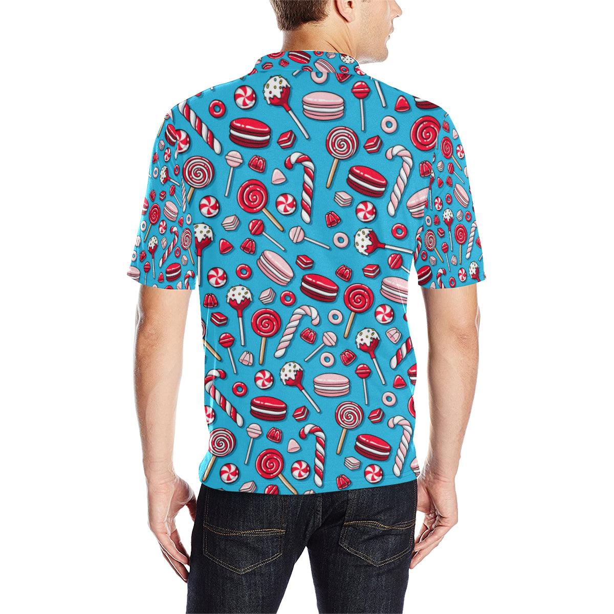 Candy Pattern Print Design 05 Men Polo Shirt