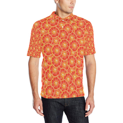 Grapefruit Pattern Print Design GF06 Men Polo Shirt