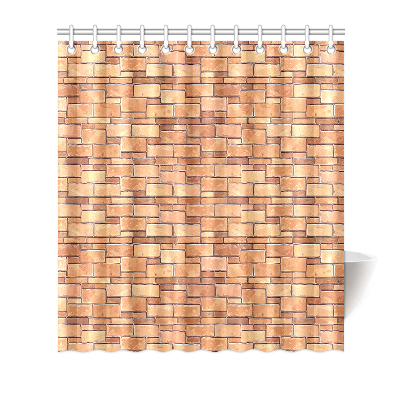 Brick Pattern Print Design 01 Shower Curtain