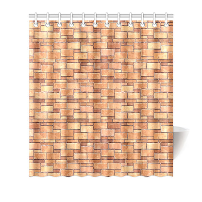 Brick Pattern Print Design 01 Shower Curtain