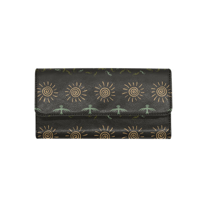 Mayan Pattern Print Design 04 Women's Trifold Wallet
