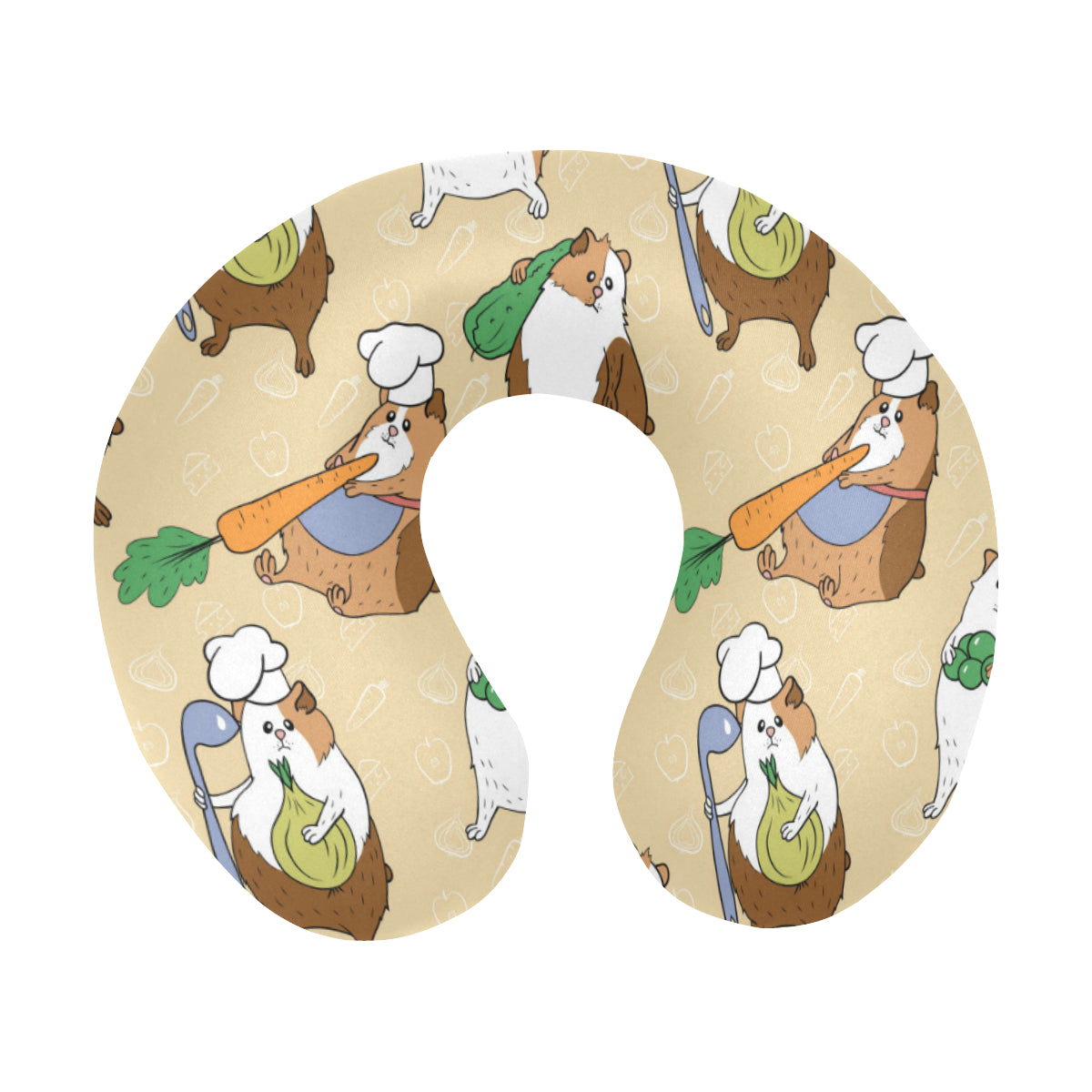 Guinea Pig Pattern Print Design 03 U-Shaped Travel Neck Pillow