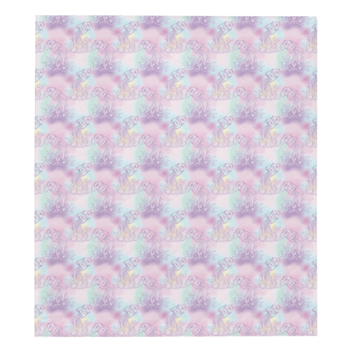 Aquarius Zodiac Pattern Print Design 01 Premium Quilt