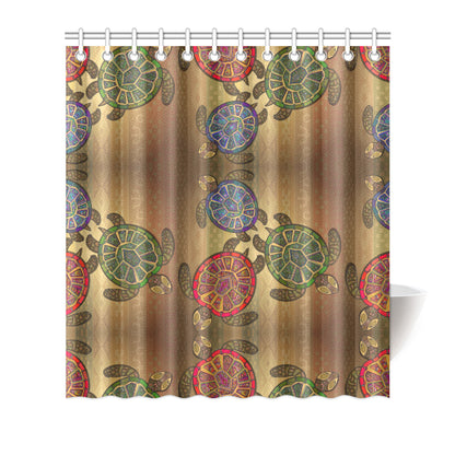 Sea Turtle Tribal Colorful Shower Curtain