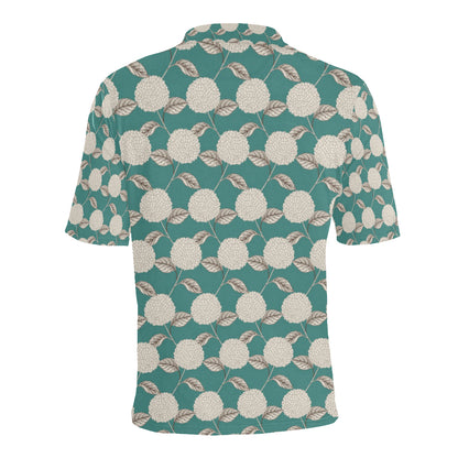 Hydrangea Pattern Print Design HD03 Men Polo Shirt