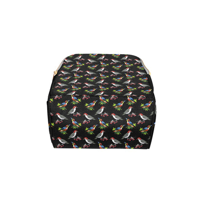 Birds Pattern Print Design 06 Diaper Bag Backpack