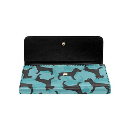 Schnauzers Pattern Print Design A01 Women's Trifold Wallet