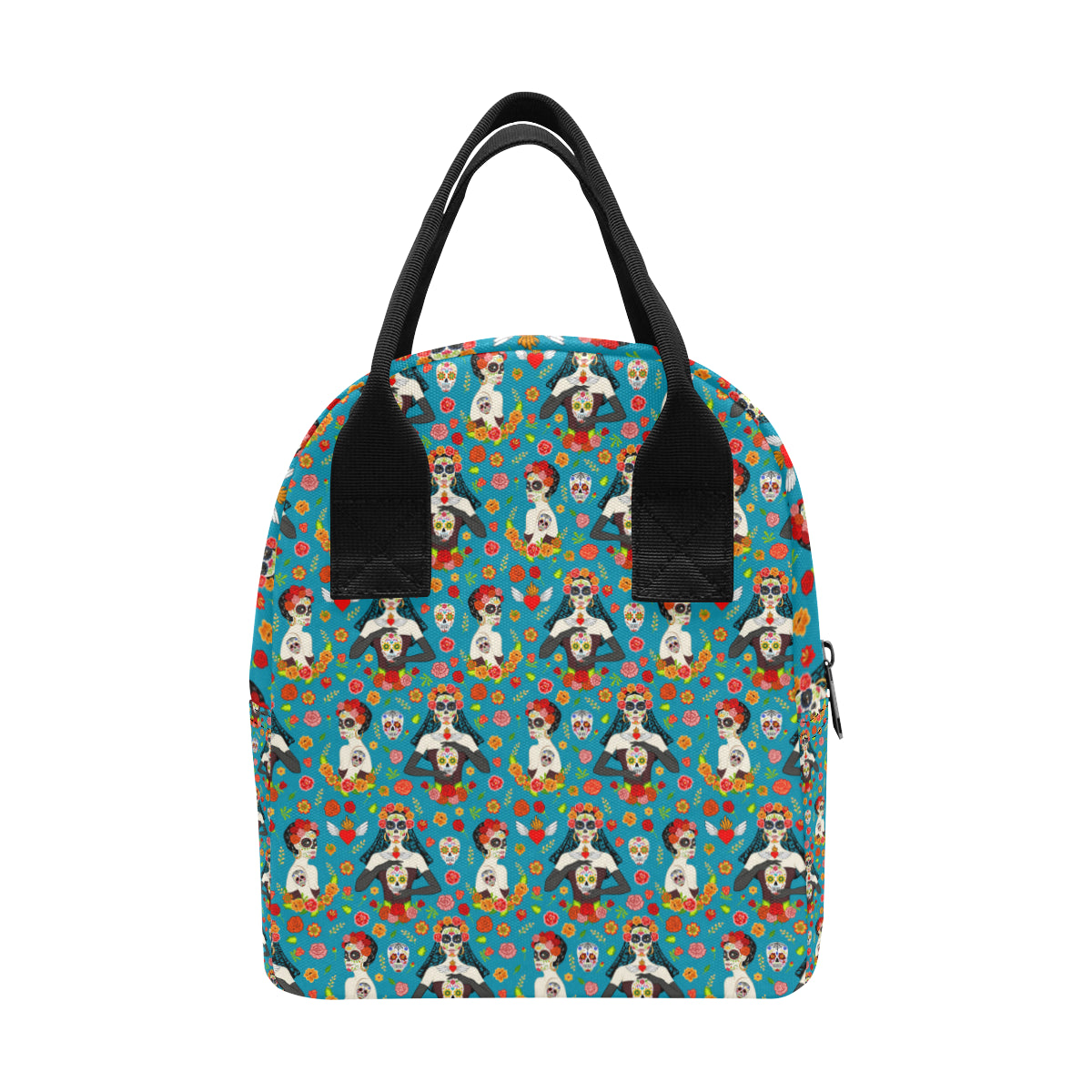 Day of the Dead Old School Girl Design Insulated Lunch Bag