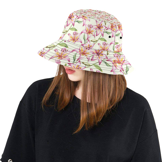Lily Pattern Print Design LY011 Unisex Bucket Hat