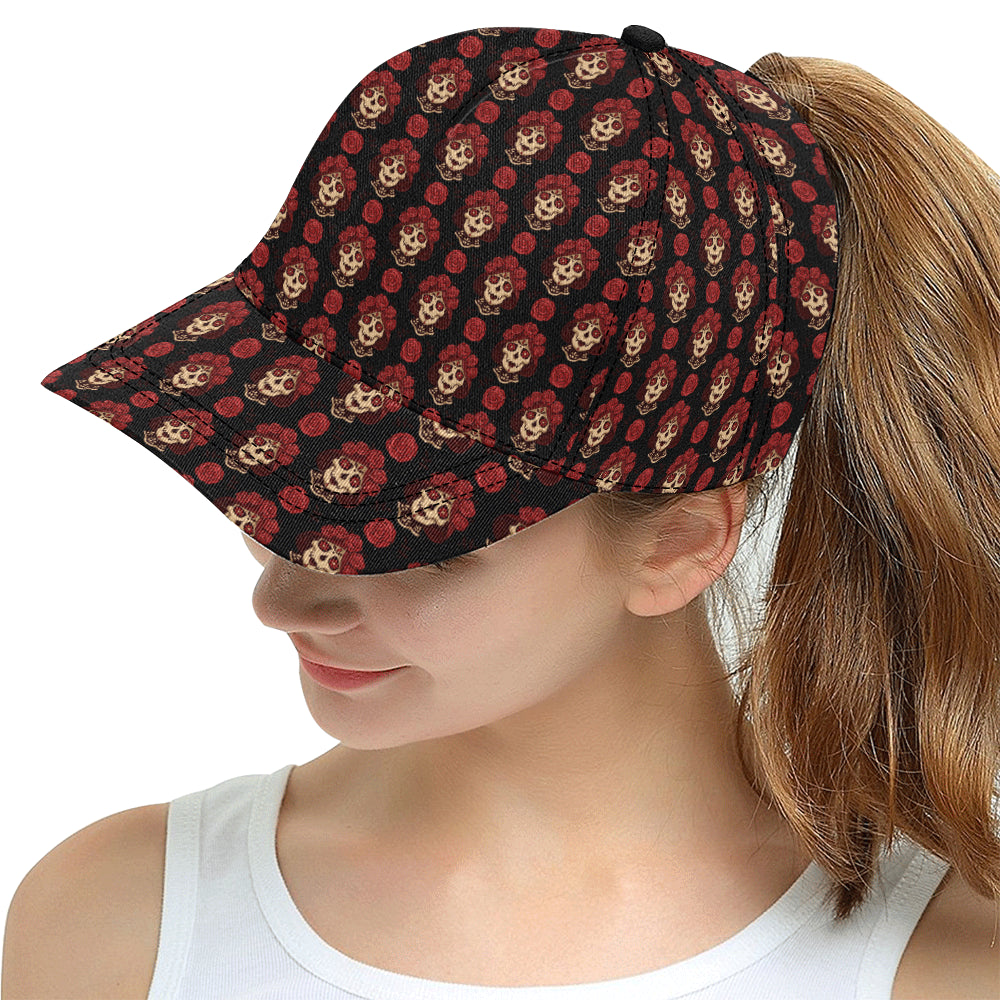 Day of the Dead Skull Girl Pattern Snapback Cap