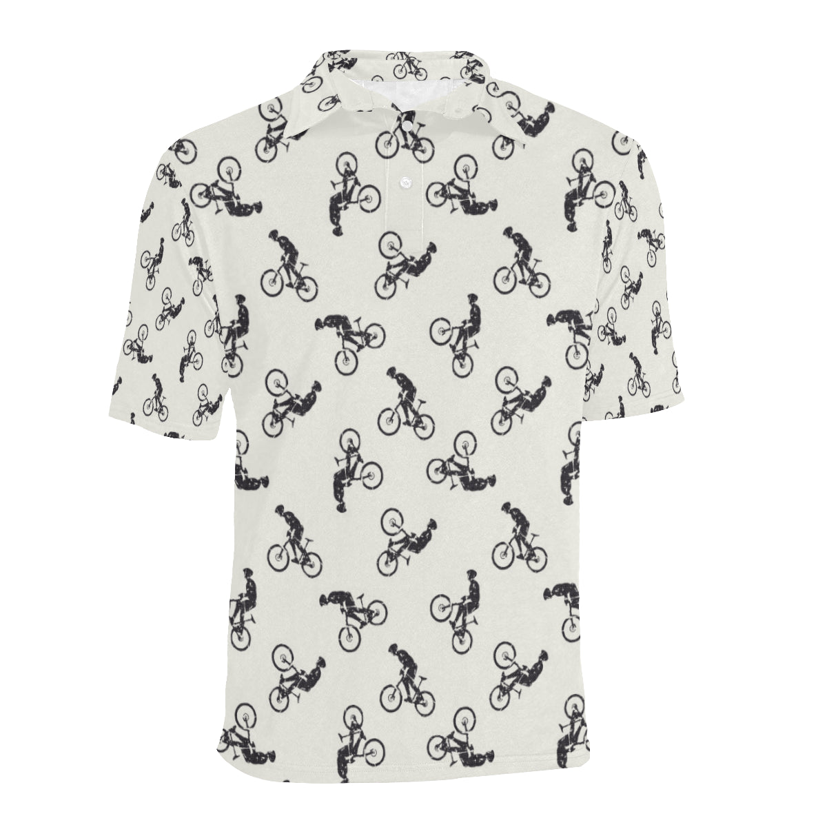Mountain bike Pattern Print Design 01 Men Polo Shirt