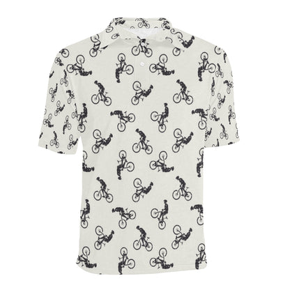 Mountain bike Pattern Print Design 01 Men Polo Shirt